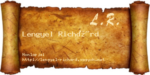 Lengyel Richárd névjegykártya